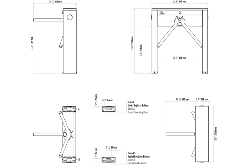 Tansa LTT 303S Tripod Turnike Sistemi - 5